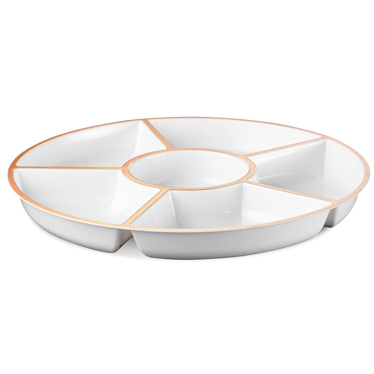 6 Sectional Round Plastic Serving Tray