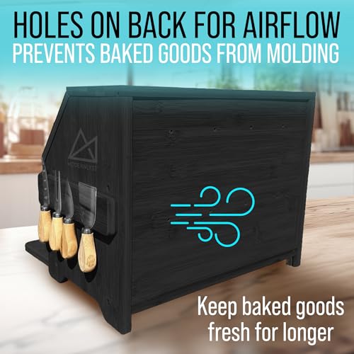 Bread Box with Cutting Board & Knife Set
