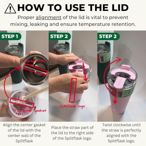 Dual‑Chamber 30‑oz Travel Mug (Pink)