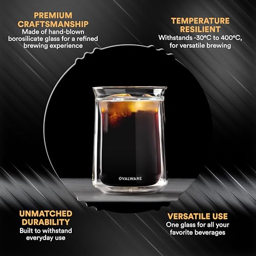 Double Wall Single Lip Insulated Glass Cup (12 Fluid Ounces (Set of 4))