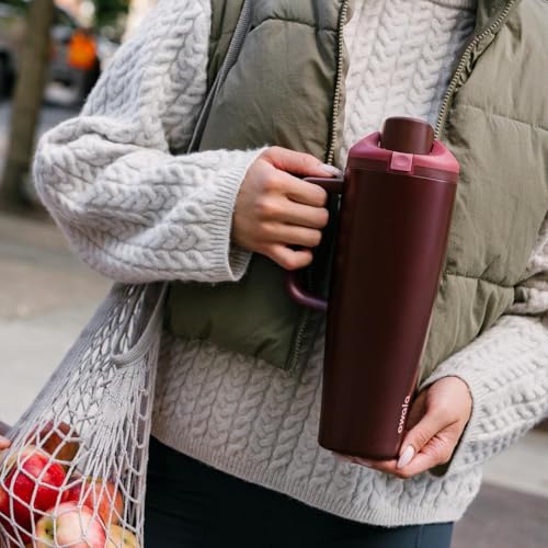 FreeSip Tumbler Stainless Steel Water Bottle 40 oz Black Cherry (Black Cherry / 40 Ounces)