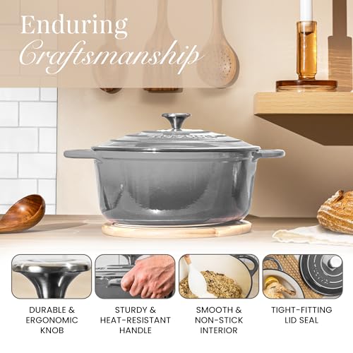Enamelled Cast Iron Dutch Oven Pot with Lid