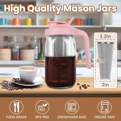 Cold Brew Coffee Maker (Pink / 32 Ounces)