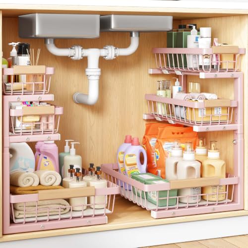 Under Sink Organizer (2-Pack / Pink)