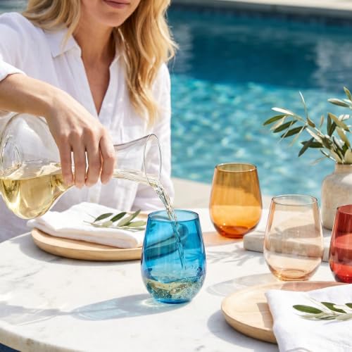 European Style Shatterproof Tritan Stemless Wine Glasses