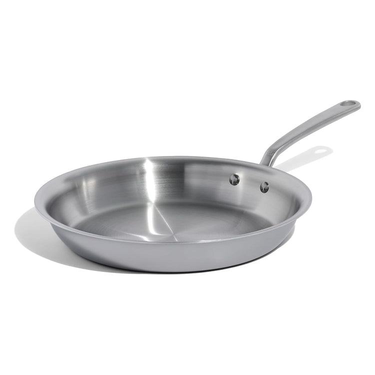 Cookware - 12-Inch Stainless Steel Frying Pan - 5 Ply Stainless Clad - Professional Cookware - Crafted in Italy - Induction Compatible