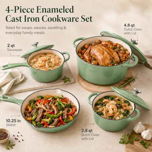 Enameled Cast Iron Cookware Set