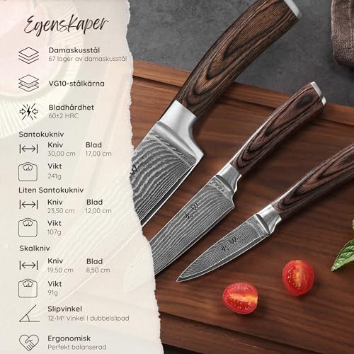 EDIB Magnetic Kitchen Knife Block Set (3 Count)