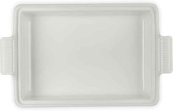 Le Creuset Stoneware Heritage Covered Rectangular Casserole, 4 qt. (12" x 9"), White