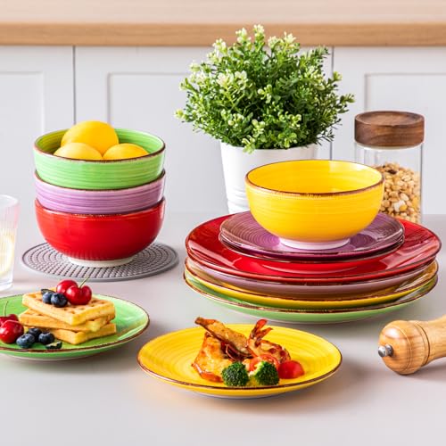 Bonita Dinnerware Set Multicolor Stoneware 12 Pieces Service for 4