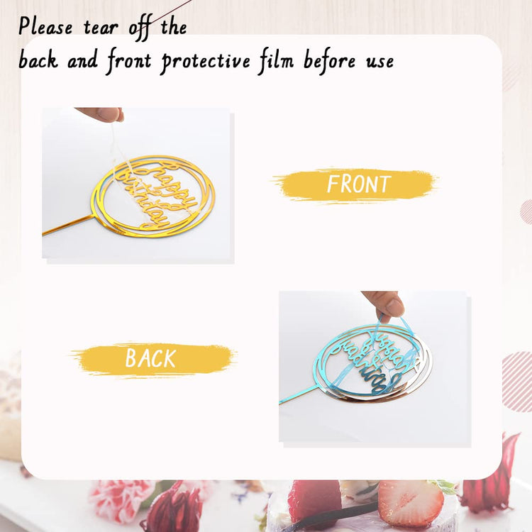 Cake Topper Gold 27 Pack Cupcake Topper with Mini Balls