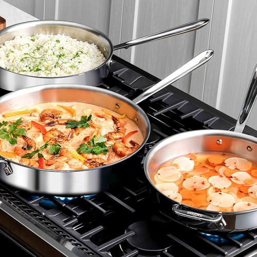 D3 Stainless Steel 4 Qt Sauté Pan with Lid
