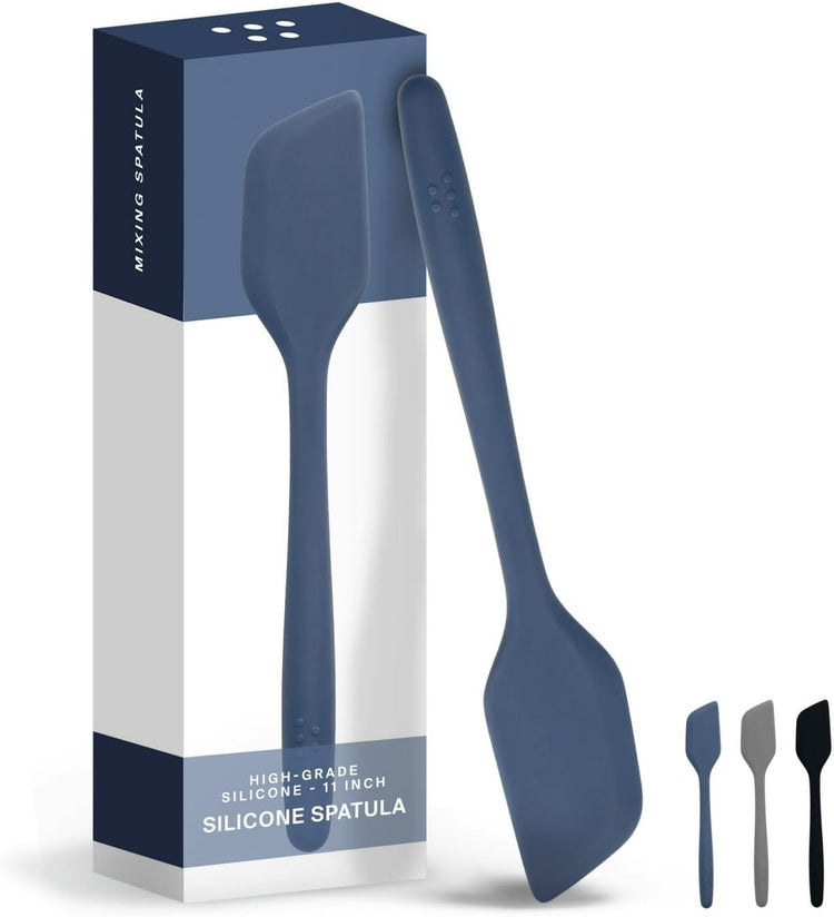 Misen Nonstick-Safe Silicone Spatula - Dishwasher Safe, Heat Resistant - Versatile Professional-Grade Kitchen Tool for Pancakes, Eggs, and Baking - Strong, Flexible, Durable Rubber Utensil - Blue