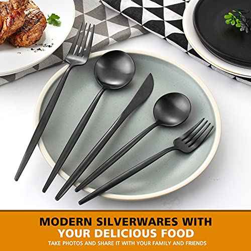 Matte Black Silverware Set (4 Count)