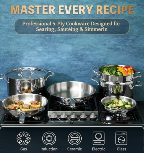5 Ply Stainless Steel Cookware Set 21 Piece