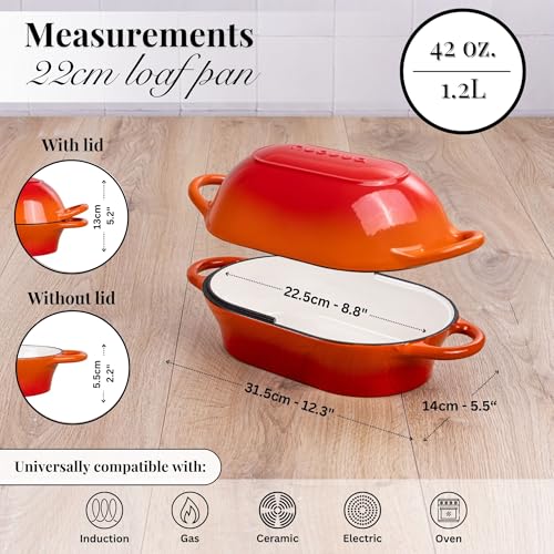 Dutch Oven For Sourdough Bread Baking (24cm x 16cm / Orange)