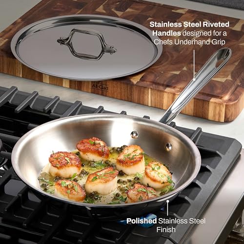 D3® Stainless Steel 10 inch Frying Pan Covered