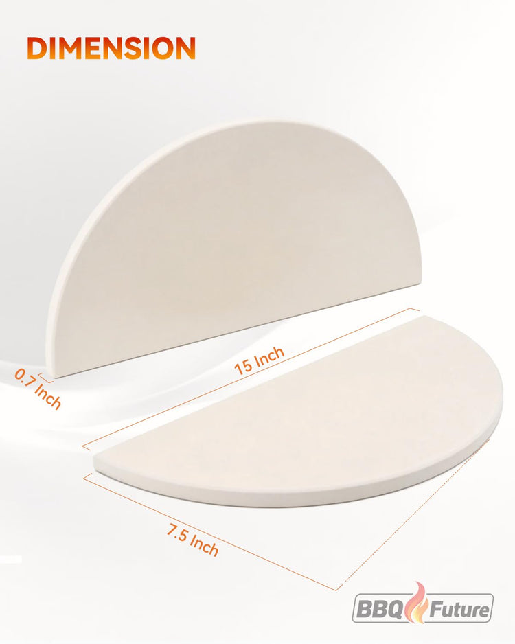 BBQ Future Ceramic Heat Deflector Plates for Kamado Joe Classic I (2 Count)