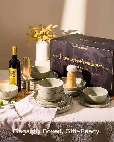 Stoneware Dinnerware Set for 6 (White Honey)