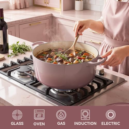 4.5 Quart Dutch Oven Pot with Lid (4.5 QT / Pink)