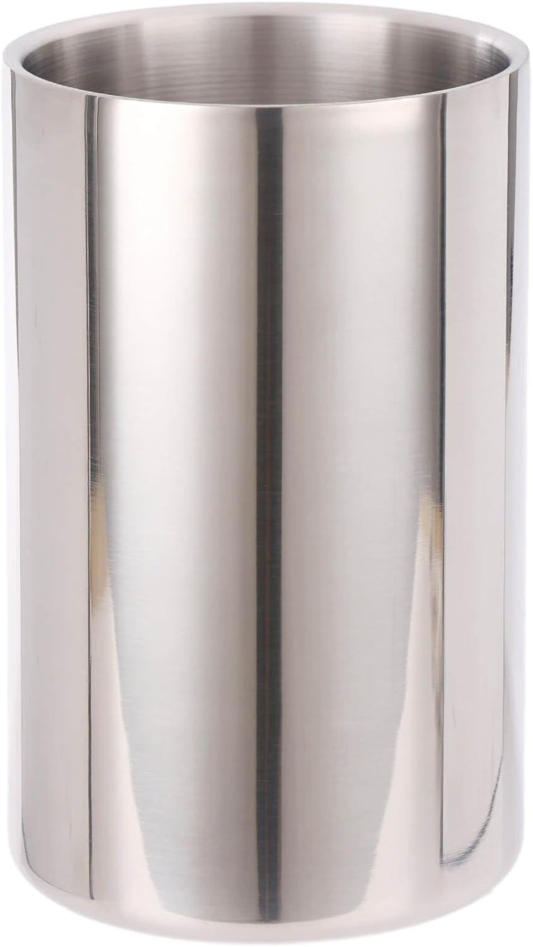 Double Wall Utensil Holder - 304 Stainless Steel Sleek Kitchen Utensil Holder for Countertop, Spatula Spoon Storage Organizer, Large Cooking Utensil Caddy Counter, Shining Utensil Crock, Mirror Polish