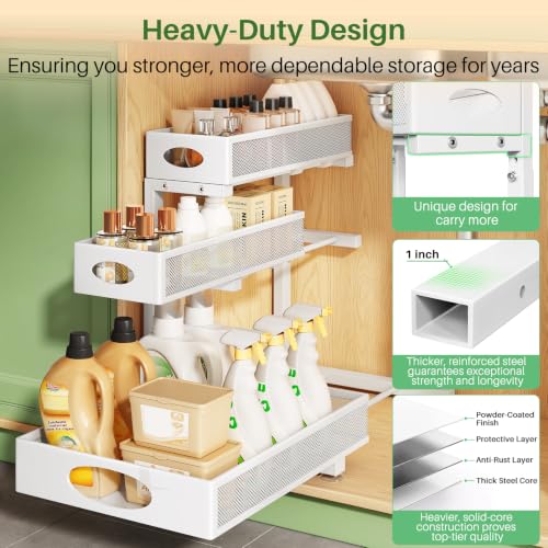 Under Sink Organizer 3 (2-Pack / White)