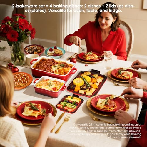 Ceramic Casserole Dish for Oven (6 Count)