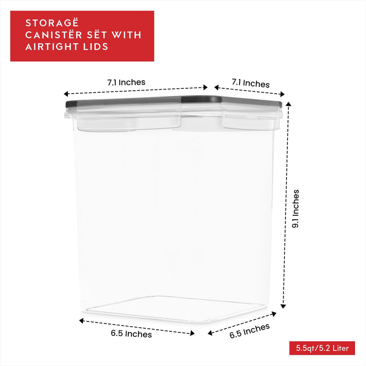Large Flour Sugar Storage Containers Set of 2; 175 FL. oz (2 Count)