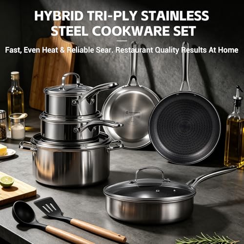 17 Pcs Stainless Steel Cookware Set