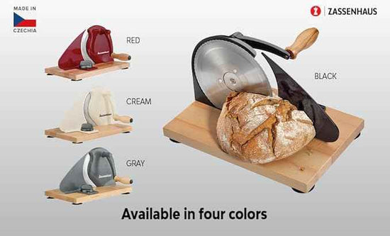 Zassenhaus Original Classic Adjustable Bread Slicer for Uniform Slices - Bread Slicer for Homemade Bread - 18/8 Stainless Steel Blade Sourdough Cutter - Cream, 11.75" x 8"