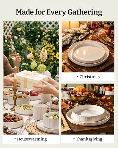 Stoneware Dinnerware Sets for 8 (24 Count)