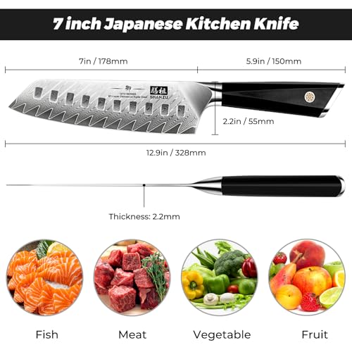 Damascus Chef Knife Santoku Knife 7 Inch