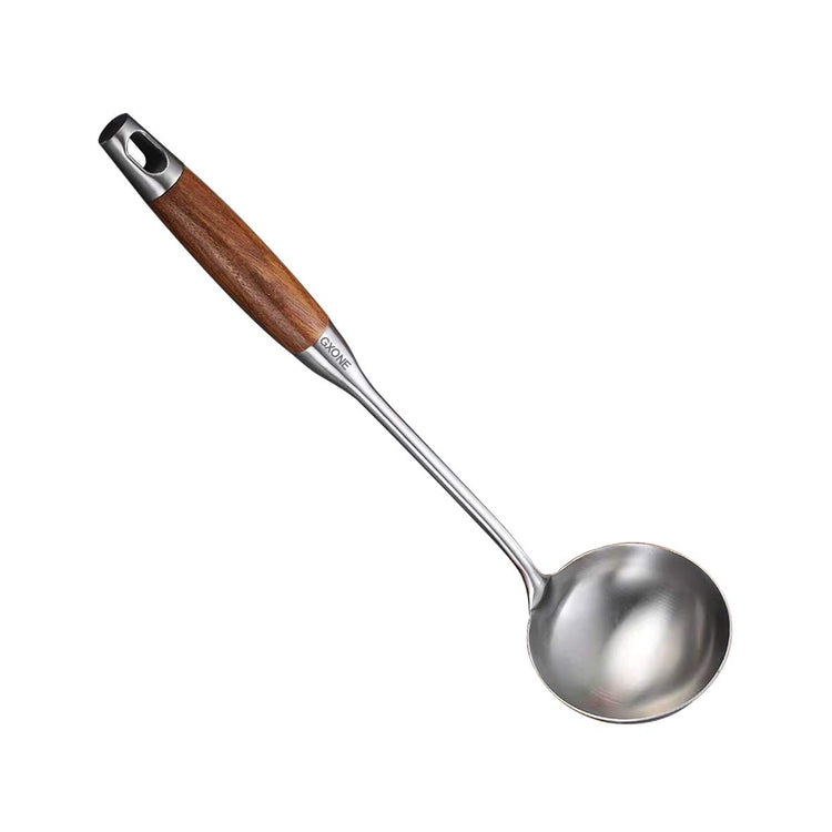 Soup Ladle 304 Stainless Steel Cooking Ladle with Wooden Handle