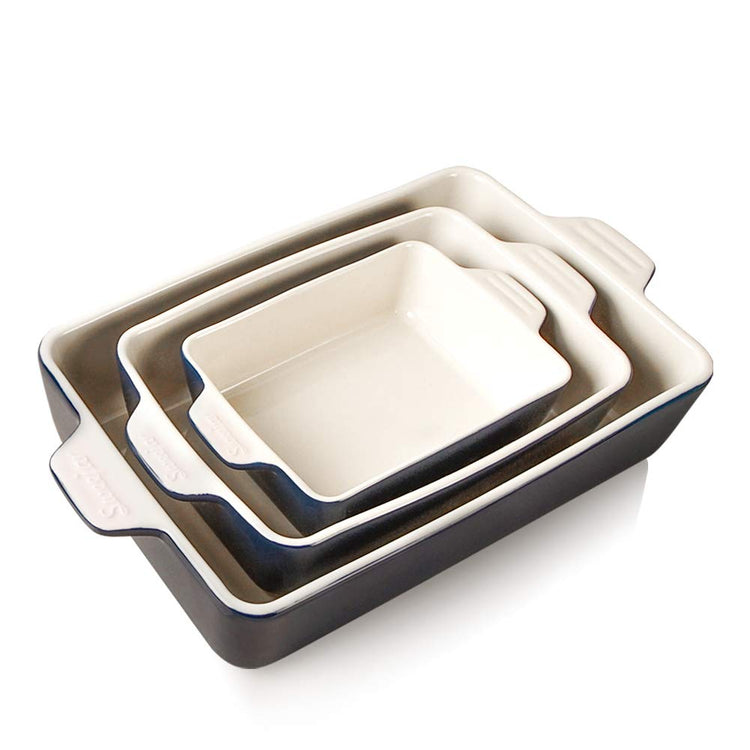 Sweejar 3Pcs Ceramic Baking Dish for Oven