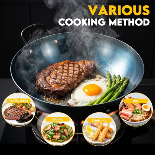 13.5" Blue Carbon Steel Wok