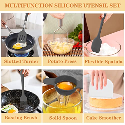 Silicone Cooking Utensil Set (Gray)