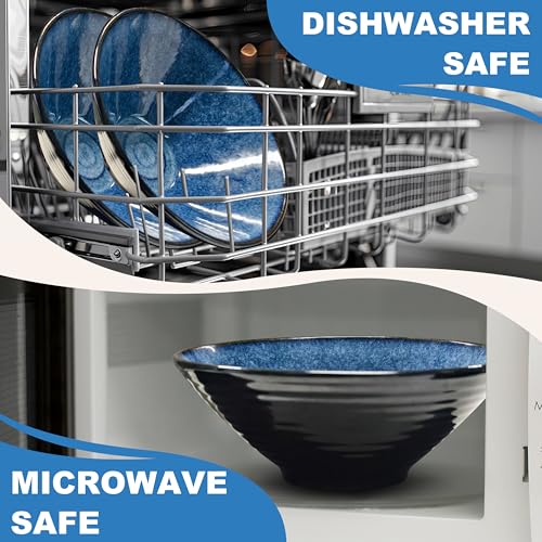 8 Inch 2 Sets Ceramic Ramen Bowl (A:Ocean Blue / 8 INCH 2 Set)