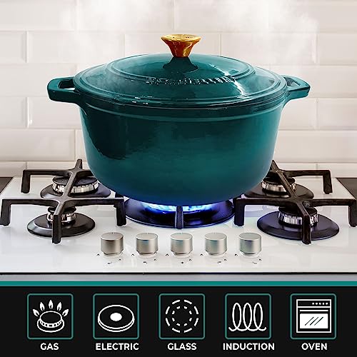 Mueller DuraCast 6 Quart Enameled Cast Iron Dutch Oven Pot with Lid