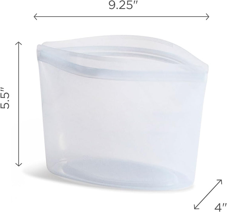 Stasher Premium Silicone Reusable Food Storage Bowl, Clear, Microwave, Sous Vide, Dishwasher, Oven and Freezer Safe, BPA Free, Leak-free, Eco-friendly, 4-Cup Bowl