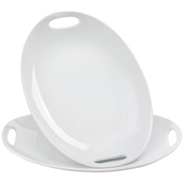 Porcelain Serving Platter with Handles (2 Count)