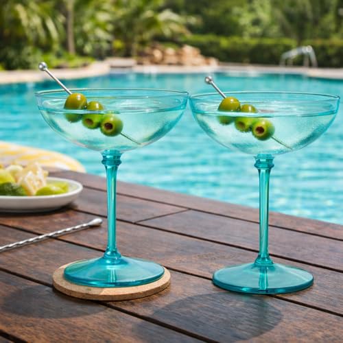 48 Pcs Plastic Coupe Glasses 9 oz Disposable Martini Glasses for Cocktails (48 Count)