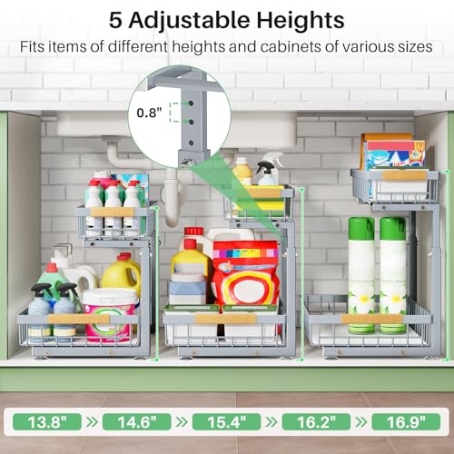 Under Sink Organizer (Grey / 2 Pack)