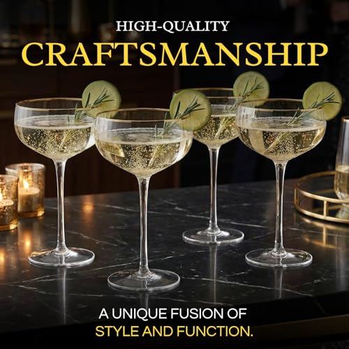 Gold Rim Coupe Glasses 11 oz