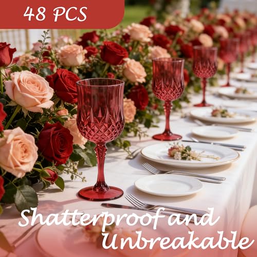 48Pack Plastic Wine Glasses (48 Count)
