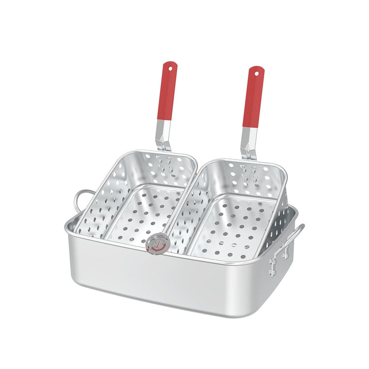 FireRiot 18QT Aluminum Deep Fryer Pot with Baskets & Heat