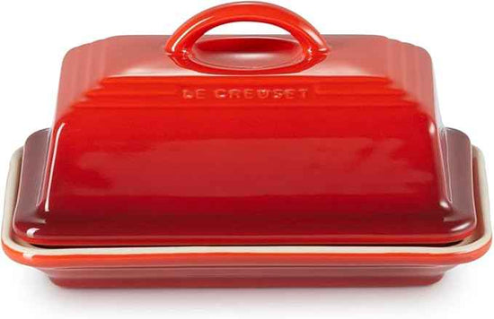 Le Creuset Stoneware European Butter Dish, Cerise
