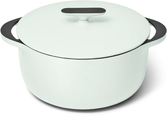 Caraway Enameled Dutch Oven - 6.5 qt Cast Iron Dutch Oven With Lid - 3 Layer Enamel Coating - No Seasoning Required - Compatible With All Stovetops - Oven Safe - No Forever Chemicals - Light Mist - Nestoria