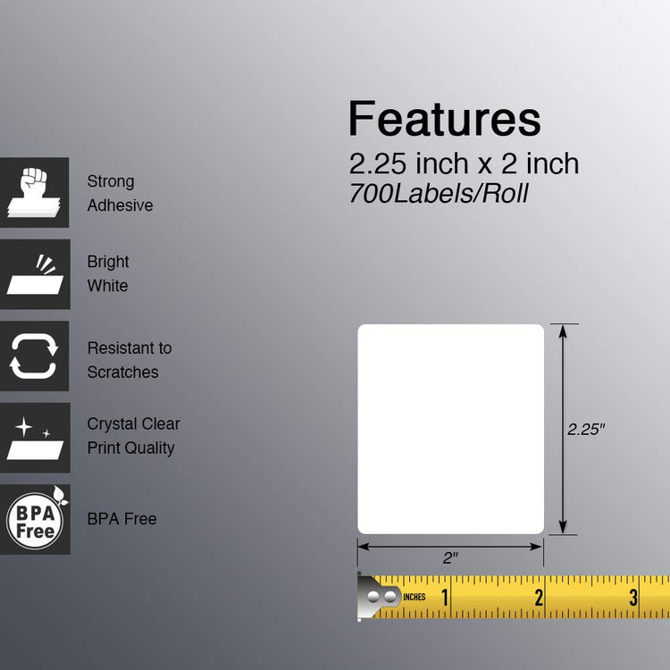 2.25" x 2" 57 mm x 51 mm (10 Count)