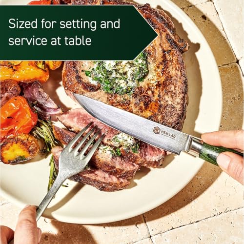 Green 4 Piece Damascus Steel Steak Knife Set (4 Count)