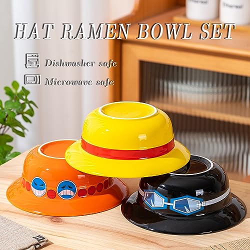 Straw Hat Ramen Bowl Set (ceramic style-4)